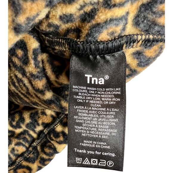 Aritzia TNA cropped fleece pullover leopard print -Size XXS - Picture 5 of 7